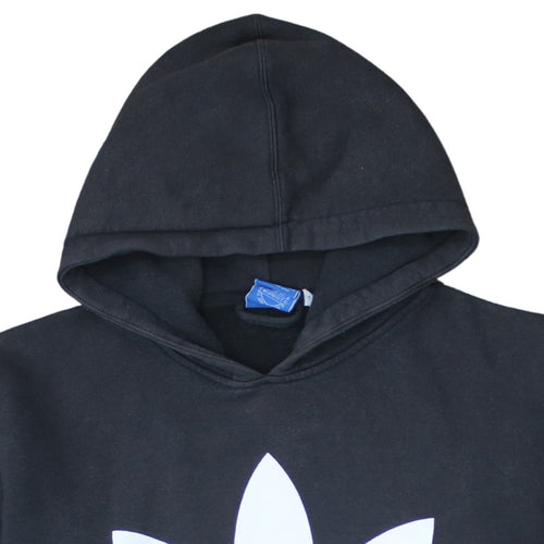 Adidas Mens Black XL Trefoil Pullover Hoodie Cotton Fleece