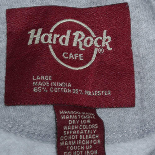 Hard Rock Cafe Men’s Grey Pullover Hoodie Large London Logo