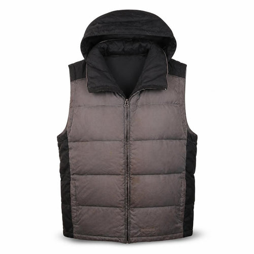 Champion Men's Grey XL Puffer Waistcoat with Hood - Lined Outdoor Vest