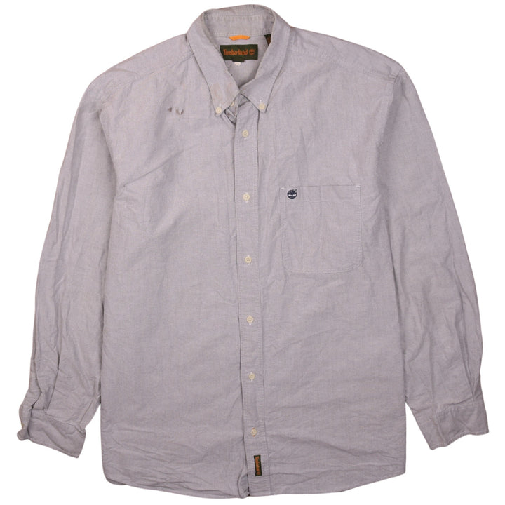 Timberland Men's Grey XL Long Sleeve Button-Up Cotton Shirt