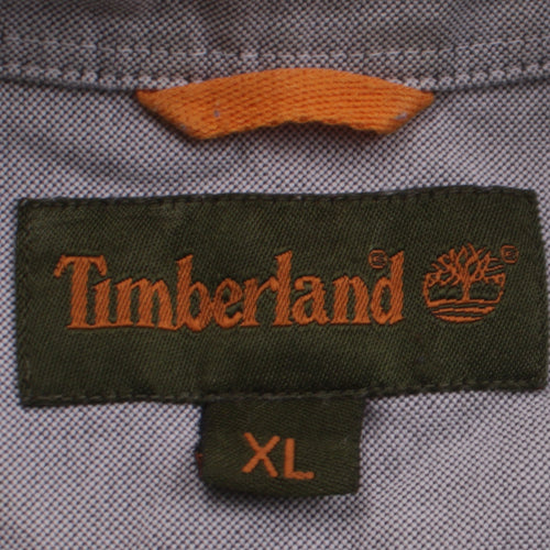 Timberland Men's Grey XL Long Sleeve Button-Up Cotton Shirt