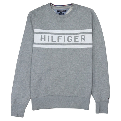 Tommy Hilfiger Men's Grey Logo Sweatshirt Small Classic Fit