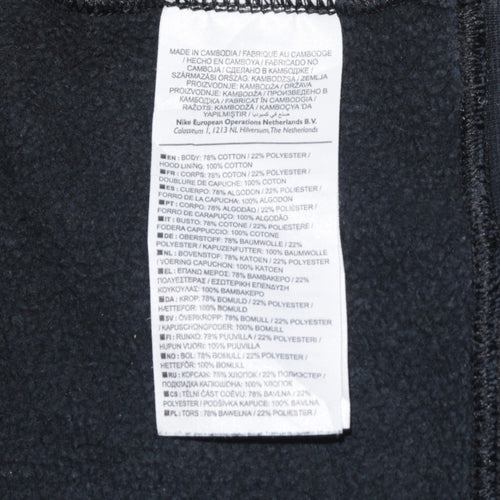 Nike Men's Black Small Pullover Hoodie with Logo Pocket Fleece