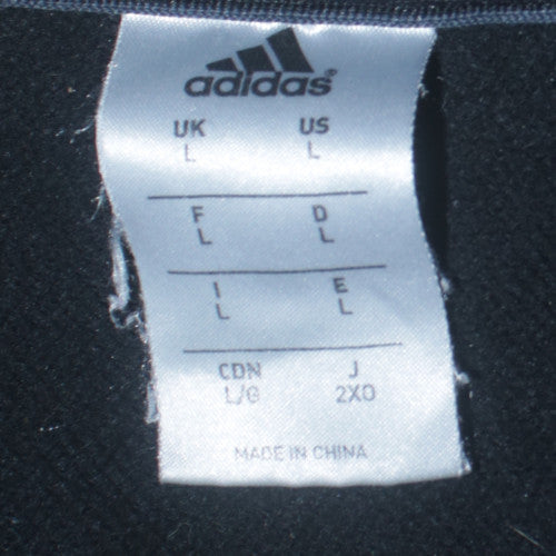 Adidas Mens Black L Pullover Sweatshirt Crew Neck Fleece