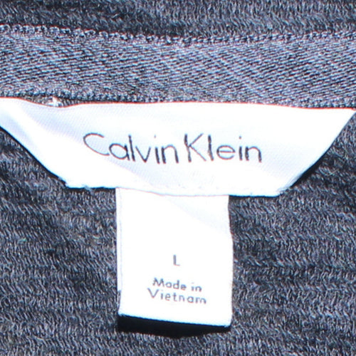Calvin Klein Men's Blue 1/4 Zip Henley Sweatshirt Size L