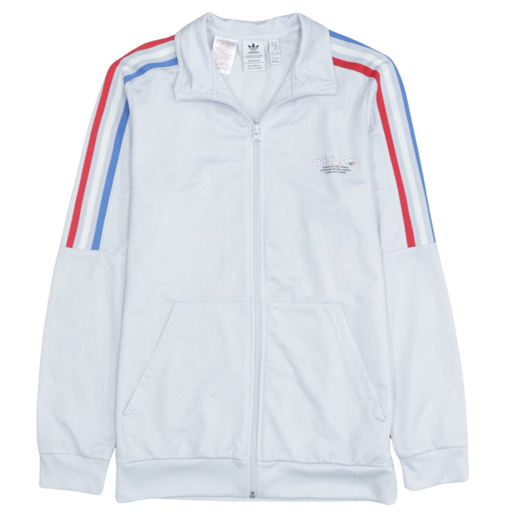 adidas Boys White 15-16 Years Track Jacket Full Zip Polyester Activewear