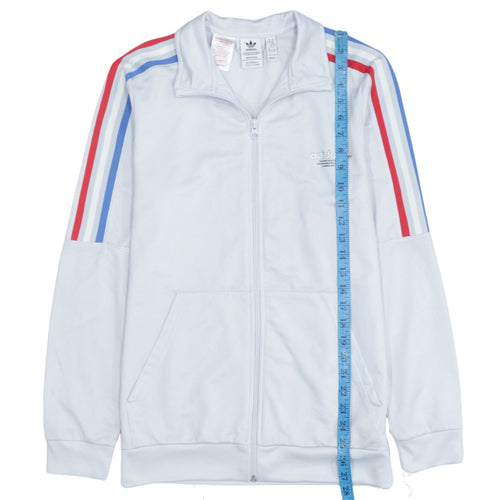 adidas Boys White 15-16 Years Track Jacket Full Zip Polyester Activewear