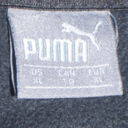 Puma Womens Black XL Pullover Hoodie Cotton Blend Logo Print