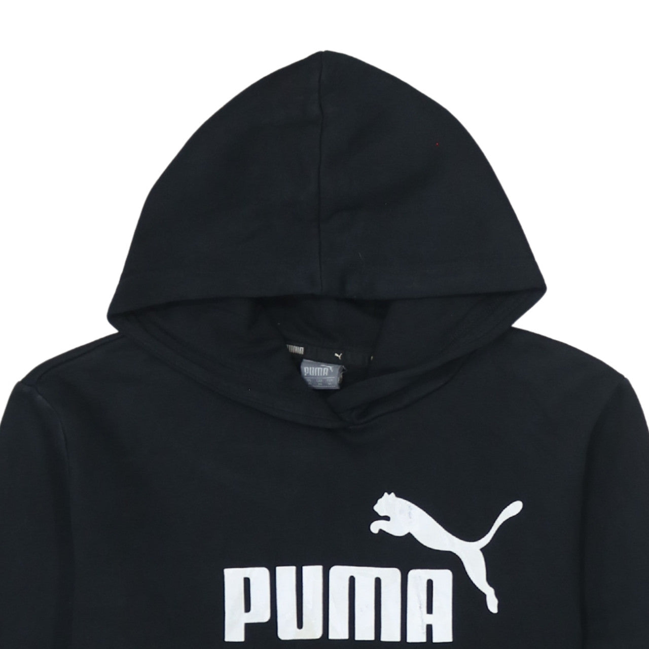 Puma Womens Black XL Pullover Hoodie Cotton Blend Logo Print