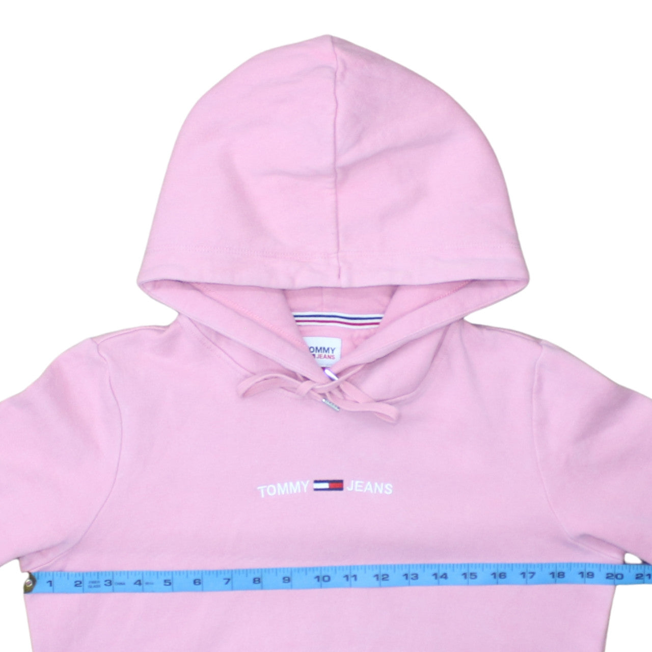 Tommy Jeans Women Pink Hoodie Small Pullover Cotton Casual