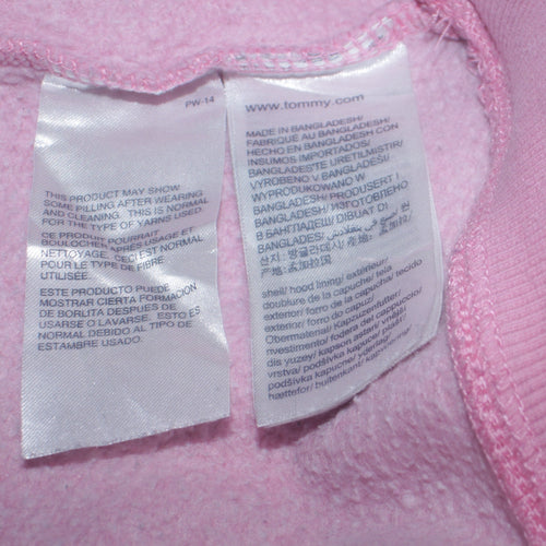 Tommy Jeans Women Pink Hoodie Small Pullover Cotton Casual