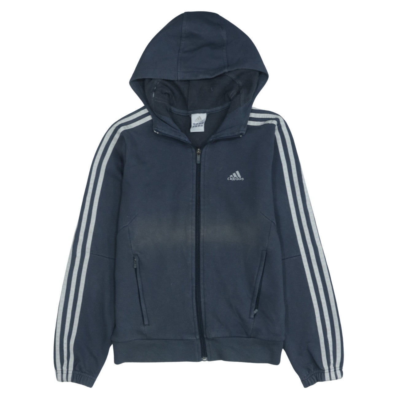adidas Men’s Blue Track Jacket L Full Zip Hooded Sportswear