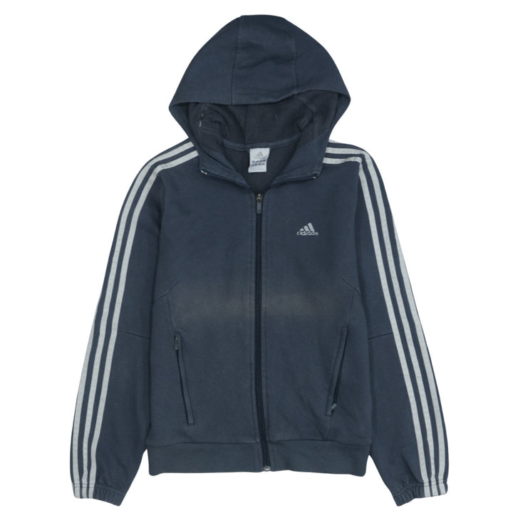adidas Men’s Blue Track Jacket L Full Zip Hooded Sportswear