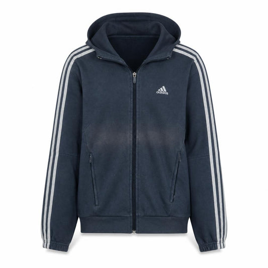 Front view of adidas Men’s Blue Track Jacket L Full Zip Hooded Sportswear