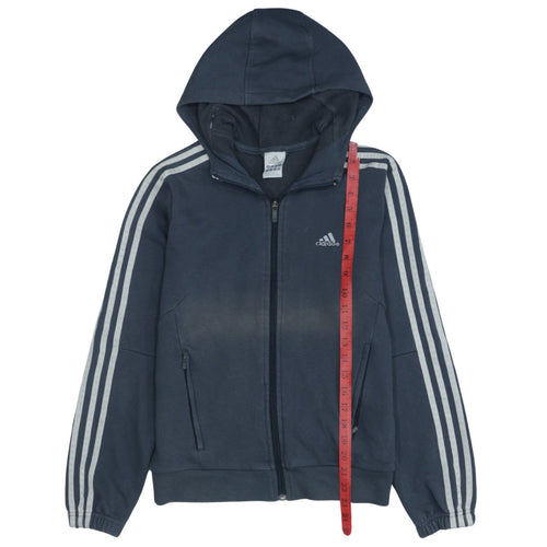 adidas Men’s Blue Track Jacket L Full Zip Hooded Sportswear