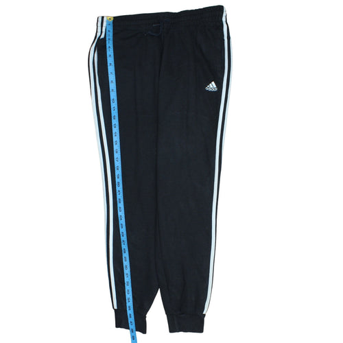Adidas Womens Black Jogger Sweatpants Size M Elastic Waist Stripe Casual