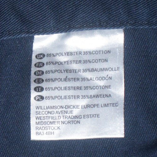 Dickies Men's Blue Work Cargo Trousers 38R Polyester Cotton Regular Fit
