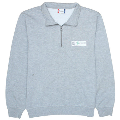 Clique Mens Grey 1/4 Zip Collared Sweatshirt Size M