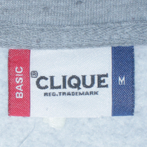Clique Mens Grey 1/4 Zip Collared Sweatshirt Size M