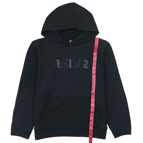 Quiksilver Boys Black Hoodie Pullover Fleece Graphic Print Size 14 Years