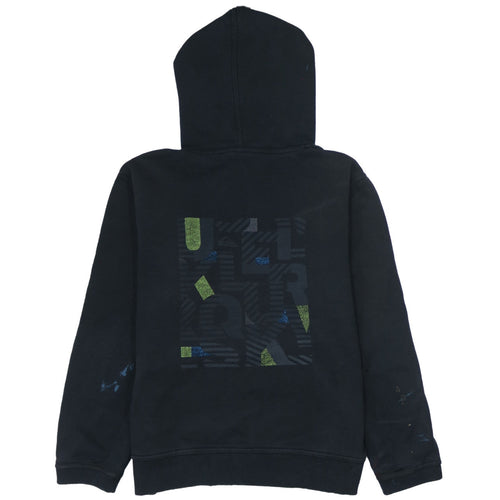 Quiksilver Boys Black Hoodie Pullover Fleece Graphic Print Size 14 Years