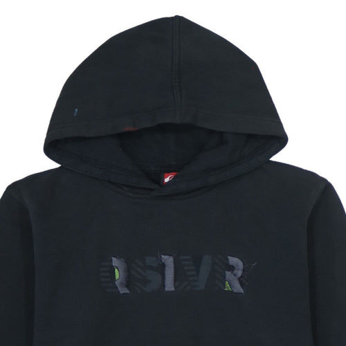 Quiksilver Boys Black Hoodie Pullover Fleece Graphic Print Size 14 Years