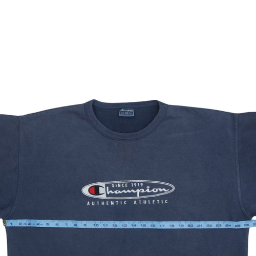 Champion Men's Blue 2XL Pullover Sweatshirt Logo Fleece