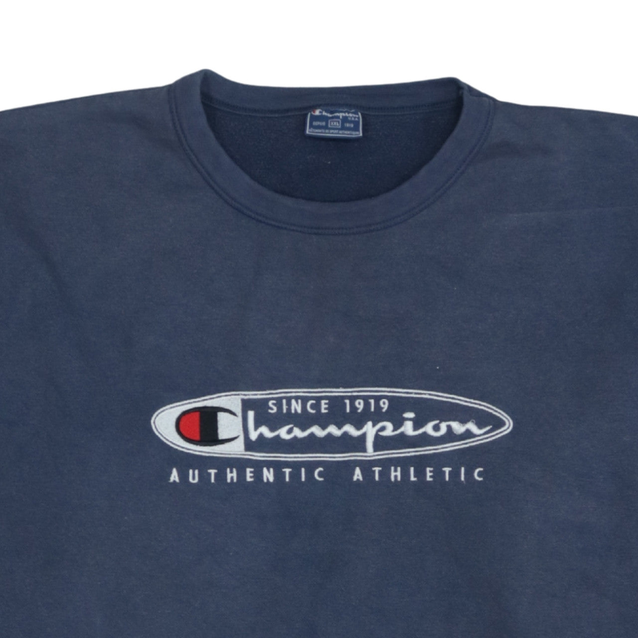 Champion Men's Blue 2XL Pullover Sweatshirt Logo Fleece
