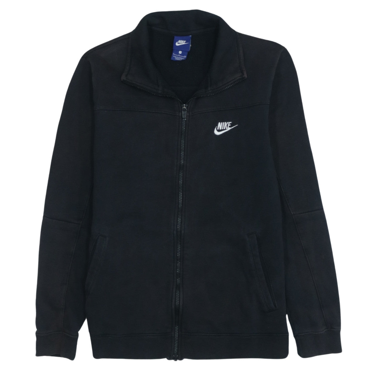 Nike Womens Black Full Zip Track Jacket Size S Cotton Blend