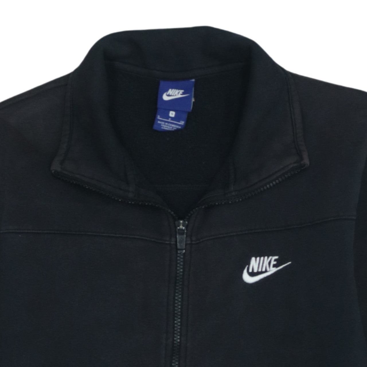 Nike Womens Black Full Zip Track Jacket Size S Cotton Blend