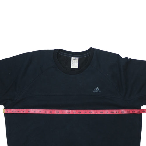 Adidas Men's Black Pullover Sweatshirt Size L Crew Neck Fleece