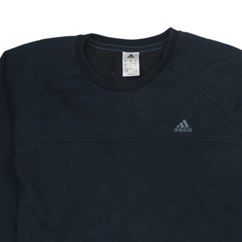 Adidas Men's Black Pullover Sweatshirt Size L Crew Neck Fleece