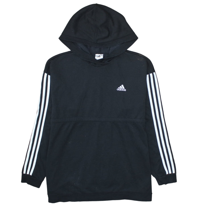 Adidas Womens Black Size M 12-14 Pullover Hoodie with Stripes