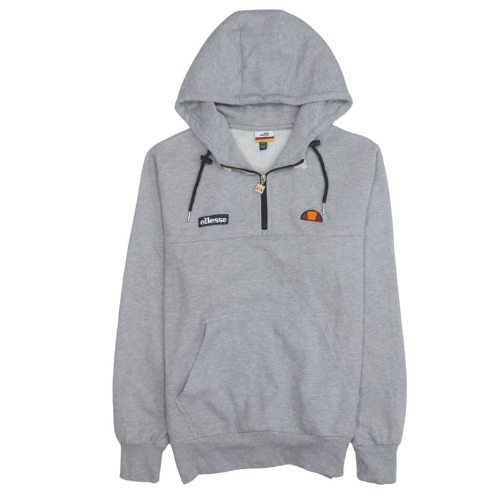 Ellesse Men Grey 1/2 Zip Hoodie L Regular Fit Sports Style
