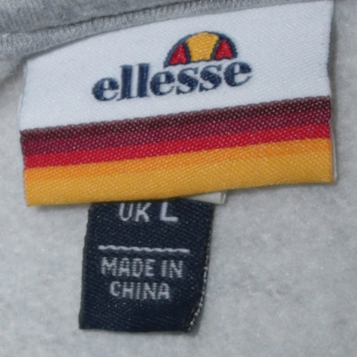 Ellesse Men Grey 1/2 Zip Hoodie L Regular Fit Sports Style