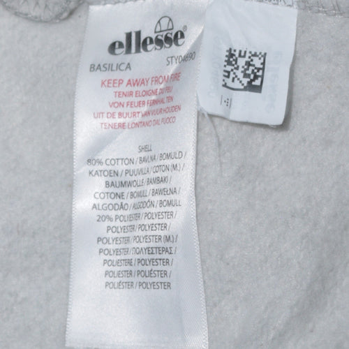Ellesse Men Grey 1/2 Zip Hoodie L Regular Fit Sports Style