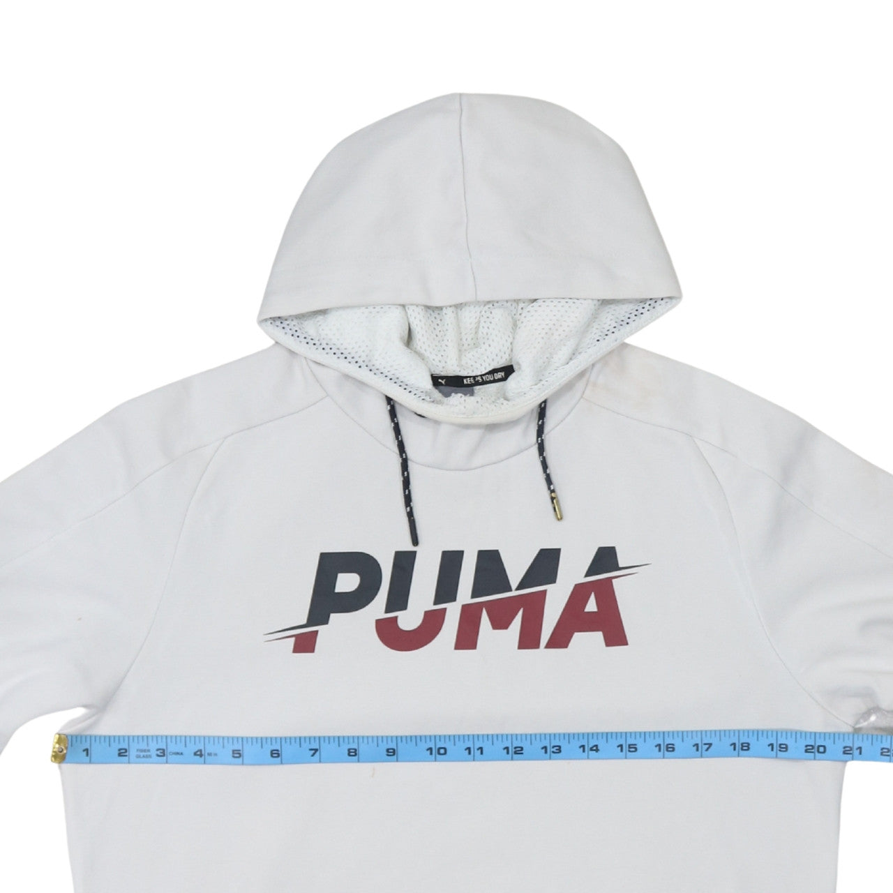 Puma Men's White Small Pullover Hoodie with Logo Graphic Print