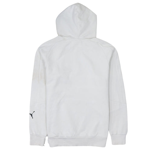 Puma Men's White Small Pullover Hoodie with Logo Graphic Print