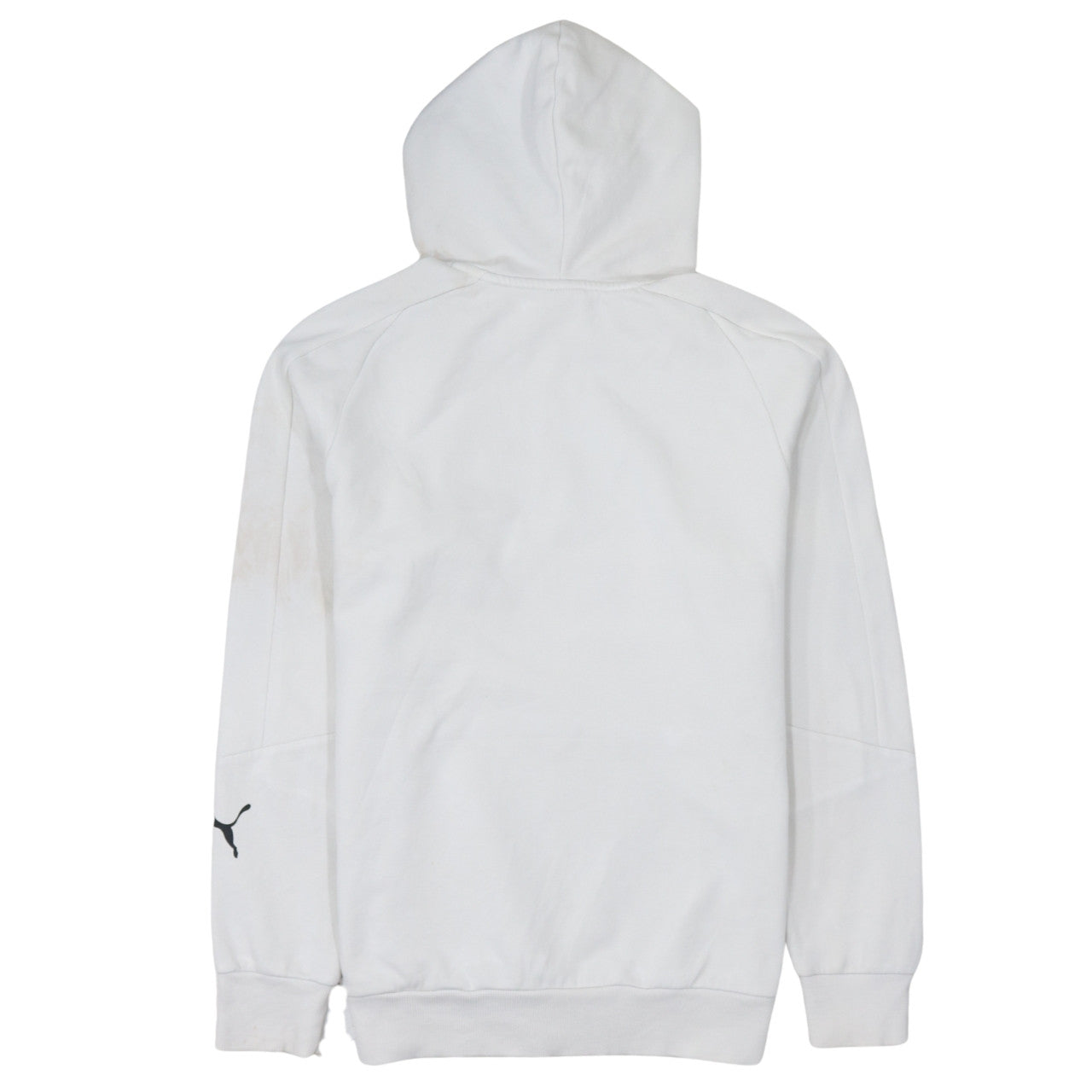 Puma Men's White Small Pullover Hoodie with Logo Graphic Print
