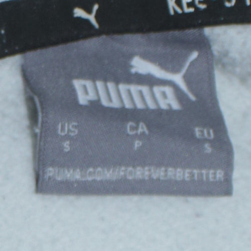 Puma Men's White Small Pullover Hoodie with Logo Graphic Print