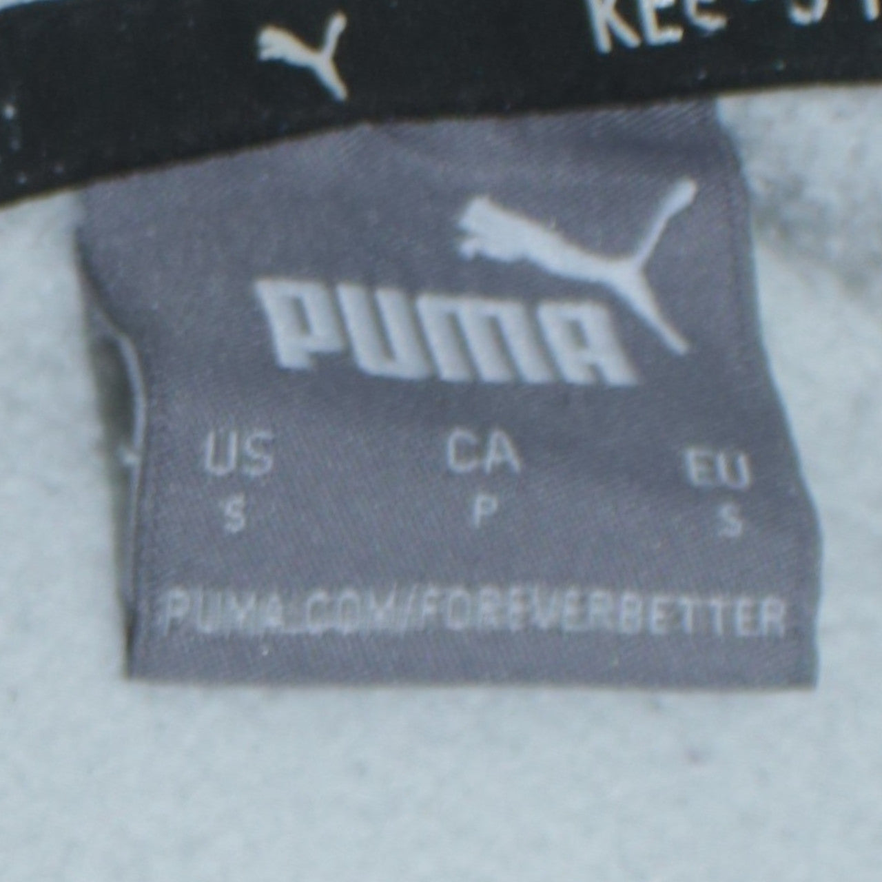 Puma Men's White Small Pullover Hoodie with Logo Graphic Print