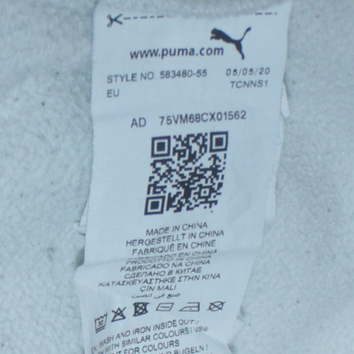 Puma Men's White Small Pullover Hoodie with Logo Graphic Print