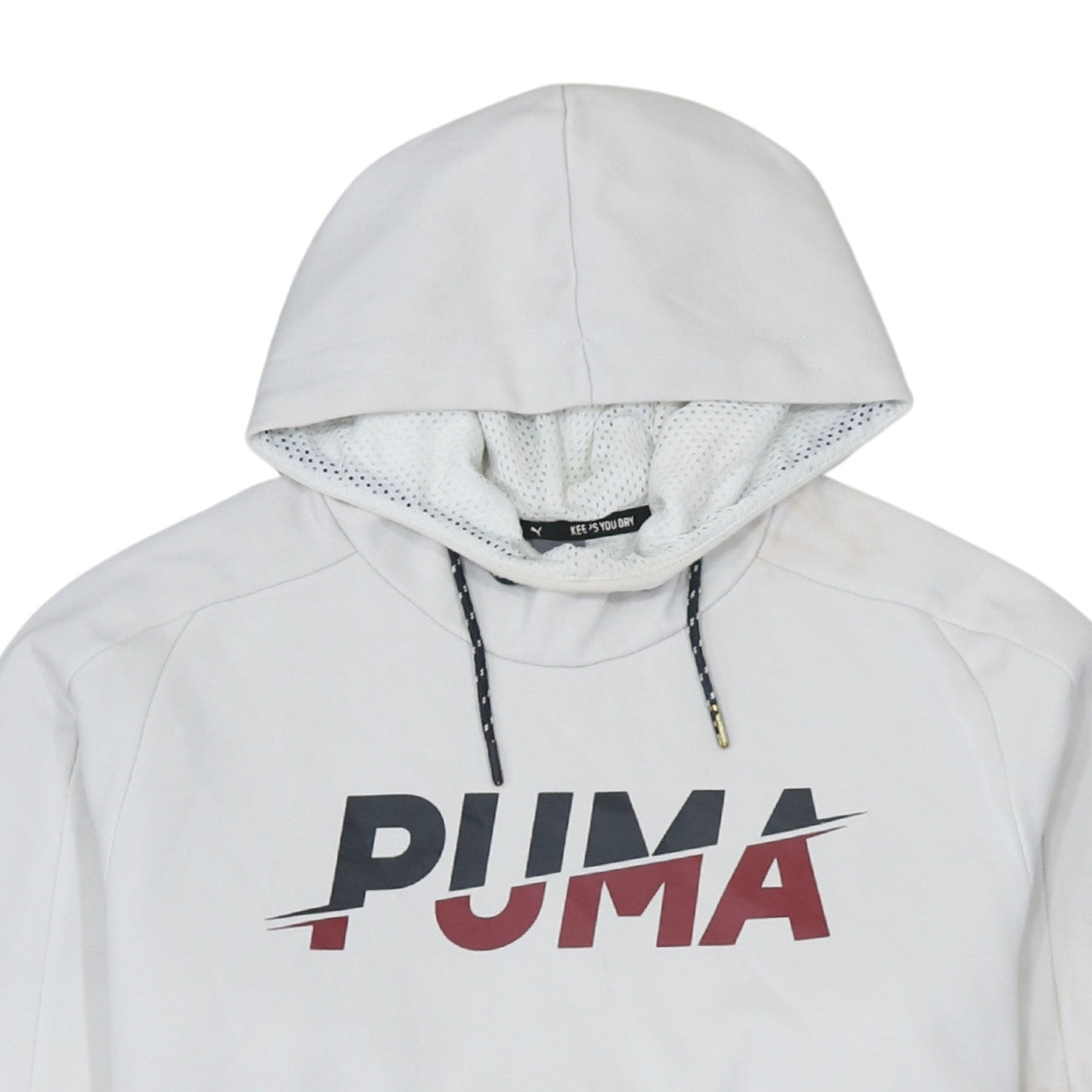 Puma Men's White Small Pullover Hoodie with Logo Graphic Print