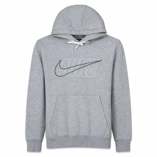 Front view of Nike Men's Grey Pullover Hoodie M Regular Fit Sports Style