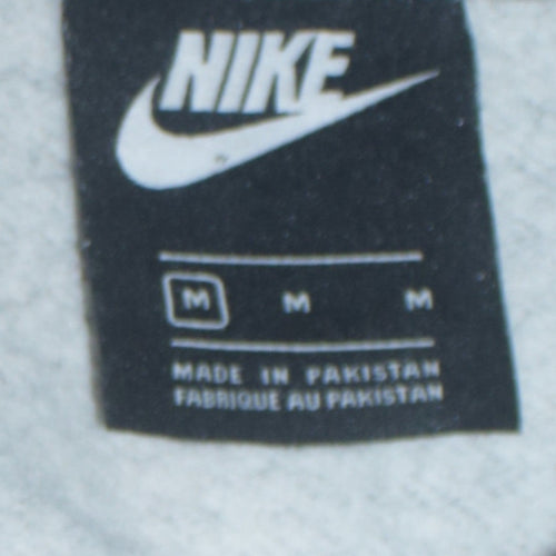 Nike Men's Grey Pullover Hoodie M Regular Fit Sports Style