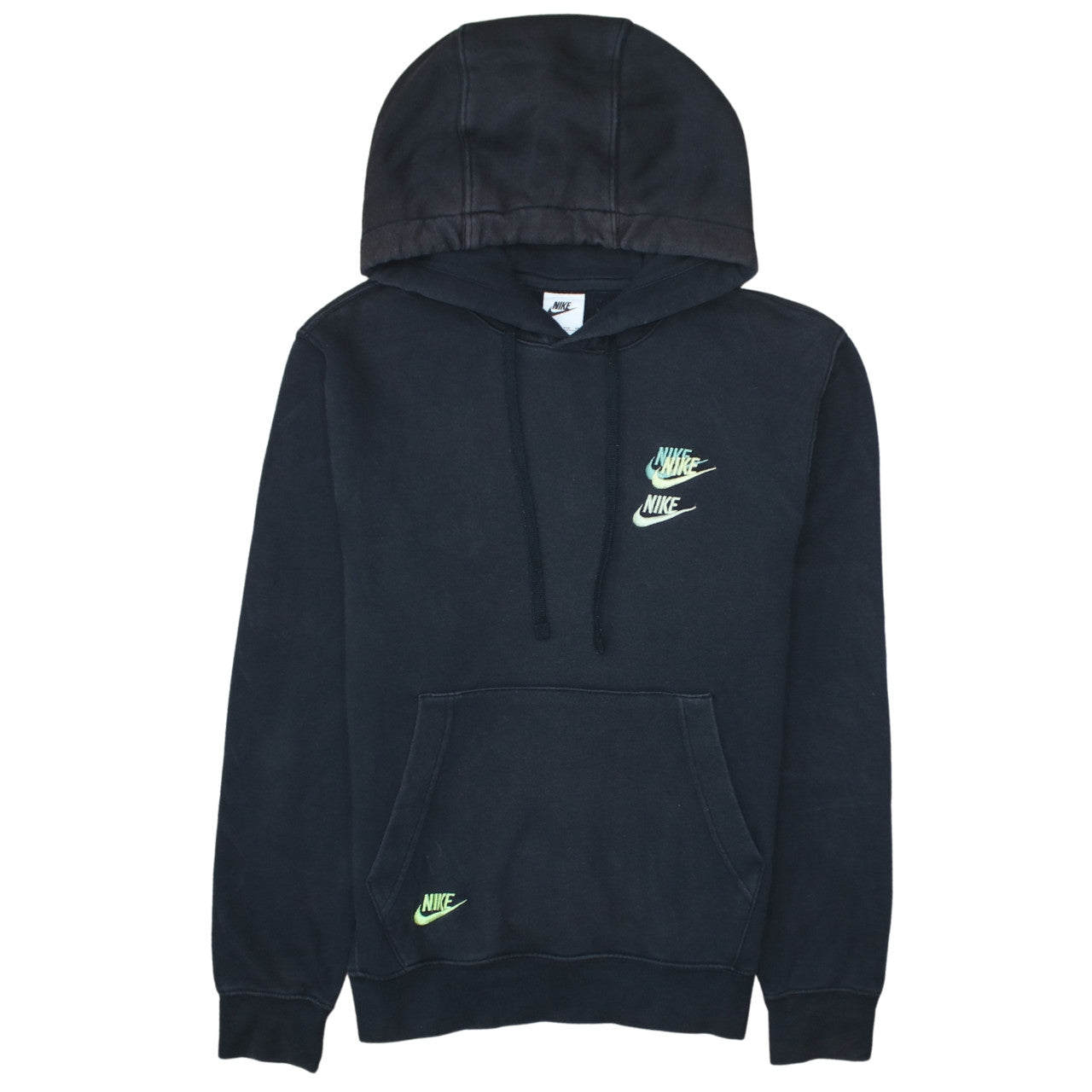 Nike Men's Black XS Pullover Hoodie with Green Logo