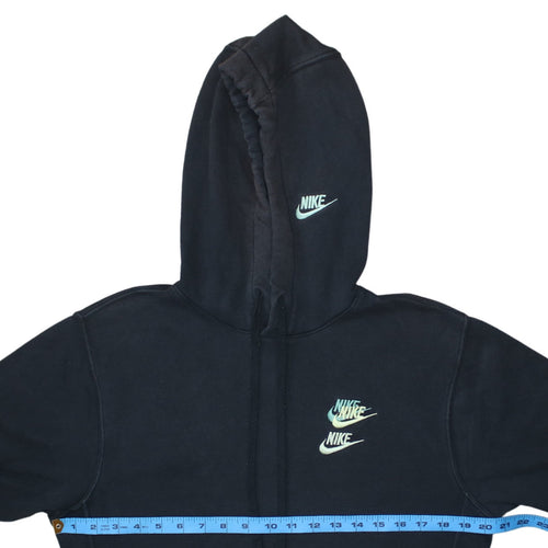 Nike Men's Black XS Pullover Hoodie with Green Logo