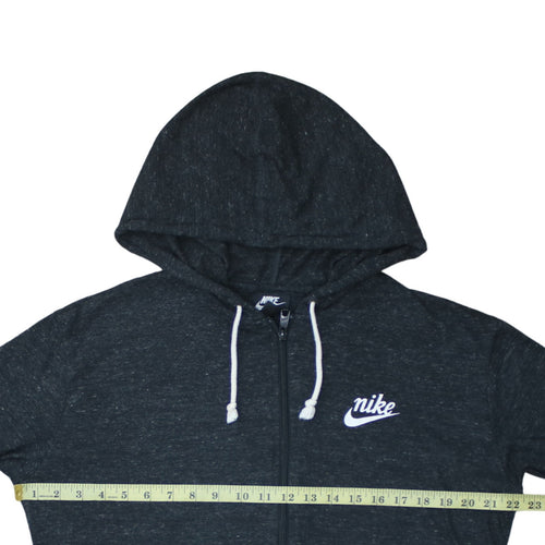 Nike Women’s Black Full Zip Hoodie Size M Cotton Blend Casual Sweatshirt