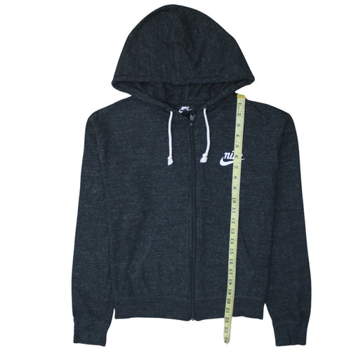 Nike Women’s Black Full Zip Hoodie Size M Cotton Blend Casual Sweatshirt
