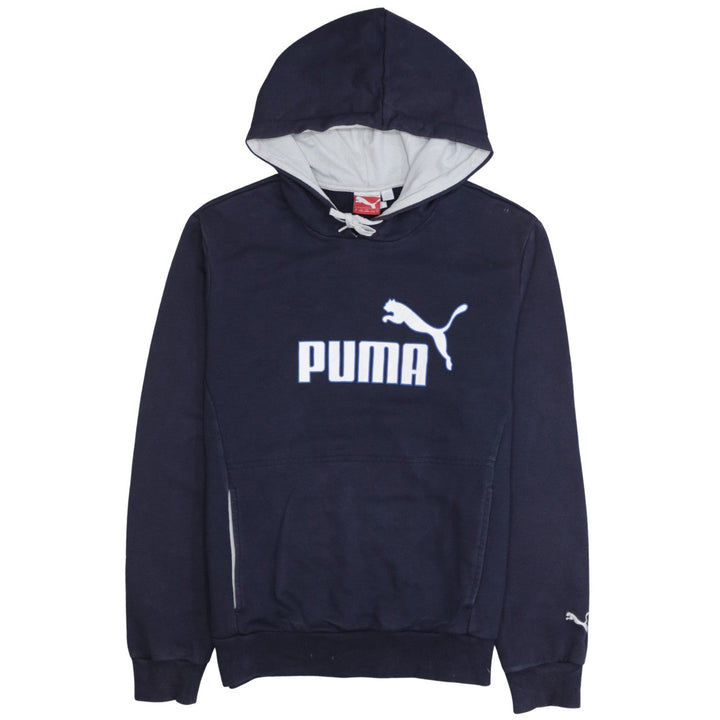 Puma Men's Blue Small Pullover Hoodie with Logo Front